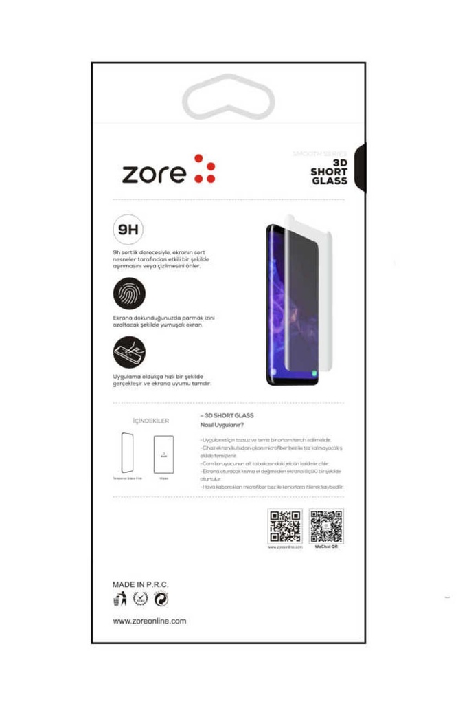 Samsung Galaxy Note 9 Uyumlu Zore 3D Short Glass Ekran Koruyucu