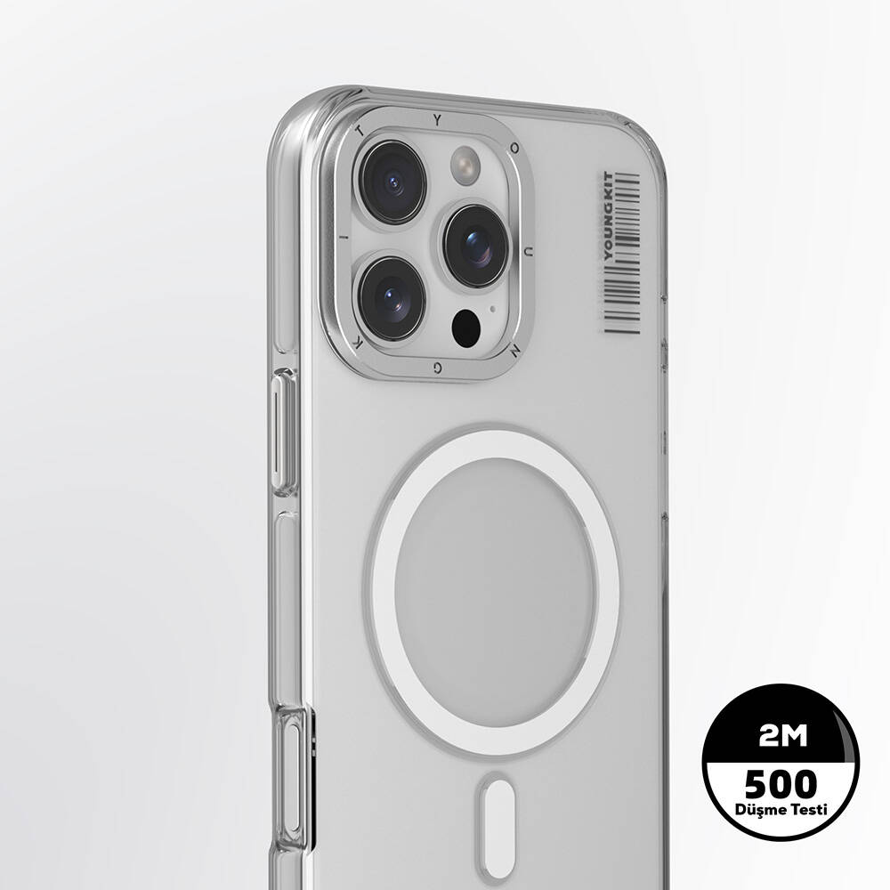 Apple iPhone 16 Pro Kılıf Magsafe Şarj Özellikli Şeffaf Youngkit Crystal Shield Serisi Kapak - 3