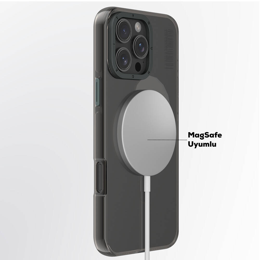 Apple iPhone 16 Pro Kılıf Magsafe Şarj Özellikli Şeffaf Youngkit Crystal Shield Serisi Kapak - 5
