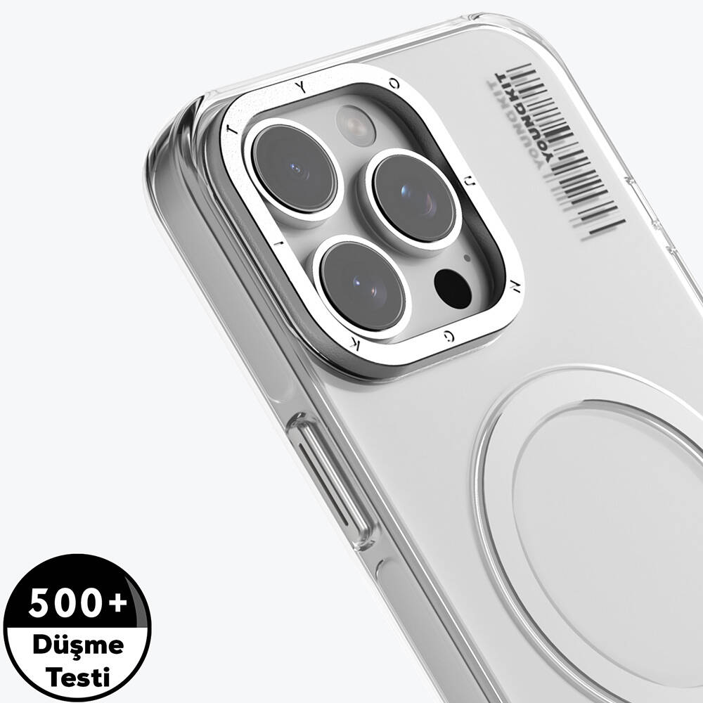 Apple iPhone 16 Pro Kılıf Magsafe Şarj Özellikli Şeffaf Youngkit Crystal Shield Serisi Kapak - 8