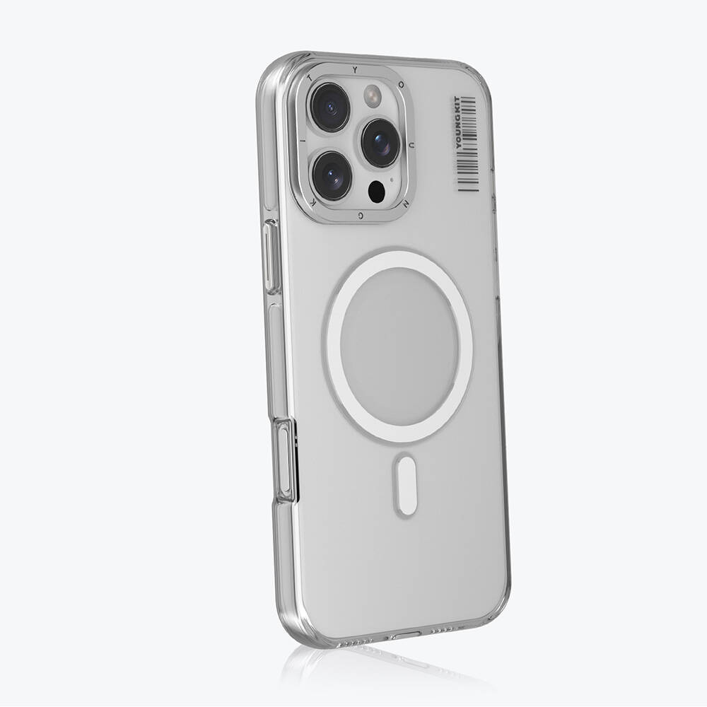 Apple iPhone 16 Pro Kılıf Magsafe Şarj Özellikli Şeffaf Youngkit Crystal Shield Serisi Kapak - 9