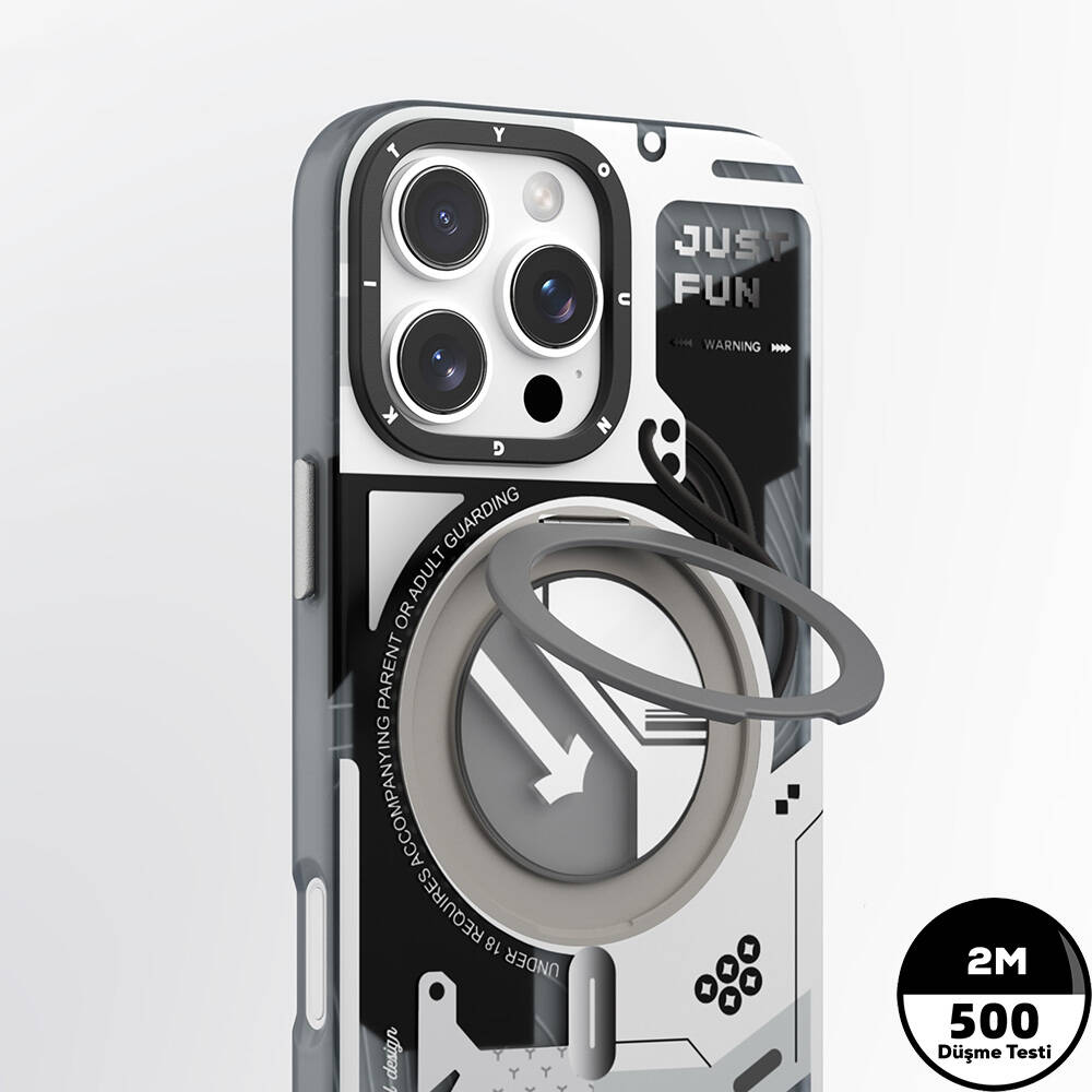 Apple iPhone 16 Pro Kılıf Magsafe Şarj Özellikli YoungKit 360° Standlı Starship Serisi Kapak - 1