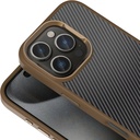 Apple iPhone 16 Pro Kılıf Karbon Fiber Görünümlü Parlak Kamera Çerçeveli Zore Venus Kapak - 1