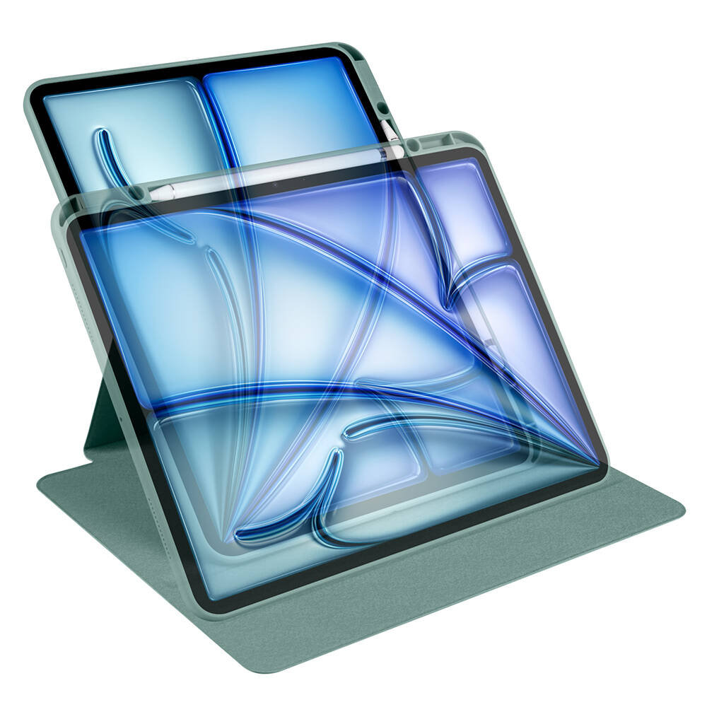 Apple iPad Air 13 2024 Uyumlu Kılıf Zore Termik Kalem Bölmeli Dönebilen Standlı Kılıf - 5