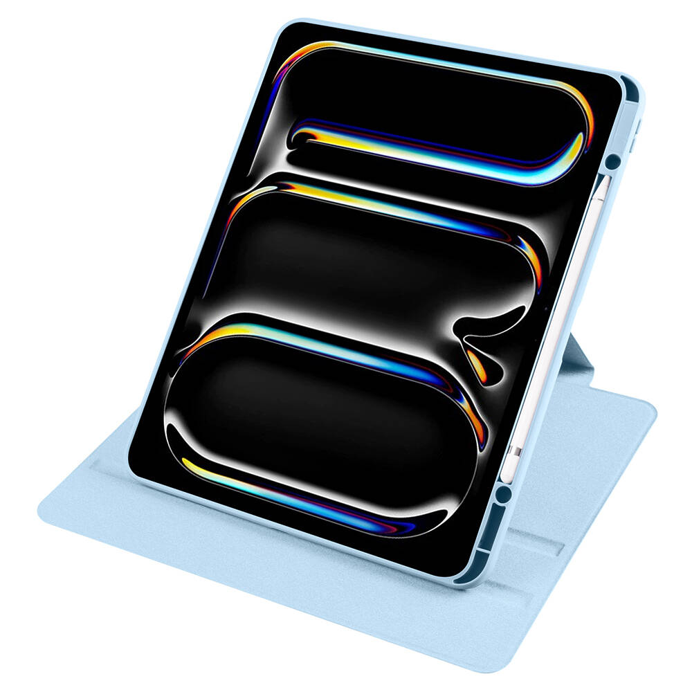 Apple iPad Pro 13 2024 Uyumlu Kılıf Zore Termik Kalem Bölmeli Dönebilen Standlı Kılıf - 2