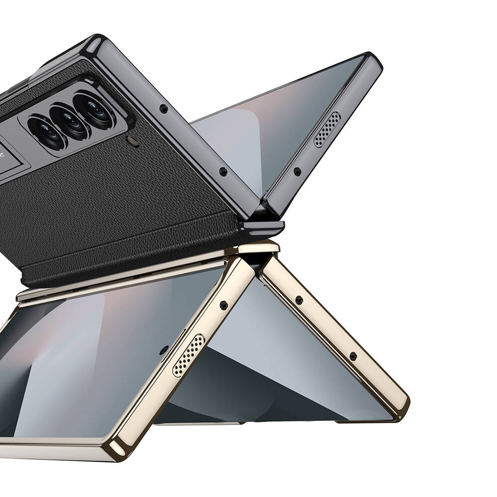 ​Samsung Galaxy Z Fold 6 Uyumlu Kılıf Deri Kalem Bölmeli Standlı Zore Kıpta Premium Kılıf - 1