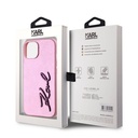 Apple iPhone 15 Uyumlu Kılıf Karl Lagerfeld Orjinal Lisanslı 3D KL Yazılı Tüylü Arka Yüzey Saffiano Rhinestones Kapak - 7