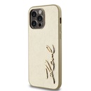 Apple iPhone 14 Pro Max Uyumlu Kılıf Karl Lagerfeld Orjinal Lisanslı 3D KL Yazılı Tüylü Arka Yüzey Saffiano Rhinestones Kapak - 1