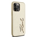 Apple iPhone 14 Pro Max Uyumlu Kılıf Karl Lagerfeld Orjinal Lisanslı 3D KL Yazılı Tüylü Arka Yüzey Saffiano Rhinestones Kapak - 3