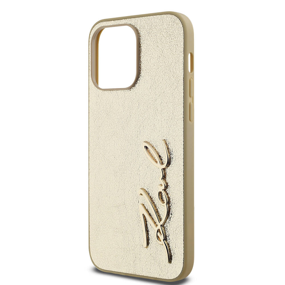 Apple iPhone 14 Pro Max Uyumlu Kılıf Karl Lagerfeld Orjinal Lisanslı 3D KL Yazılı Tüylü Arka Yüzey Saffiano Rhinestones Kapak - 5