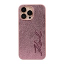Apple iPhone 14 Pro Max Uyumlu Kılıf Karl Lagerfeld Orjinal Lisanslı 3D KL Yazılı Tüylü Arka Yüzey Saffiano Rhinestones Kapak - 8