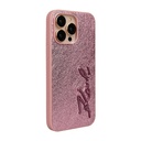 Apple iPhone 14 Pro Max Uyumlu Kılıf Karl Lagerfeld Orjinal Lisanslı 3D KL Yazılı Tüylü Arka Yüzey Saffiano Rhinestones Kapak - 9