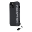 Apple iPhone 14 Uyumlu Kılıf Karl Lagerfeld Orjinal Lisanslı Anahtarlıklı Taşlı KL Yazılı Saffiano Rhinestones Kapak - 1
