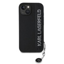 Apple iPhone 14 Uyumlu Kılıf Karl Lagerfeld Orjinal Lisanslı Anahtarlıklı Taşlı KL Yazılı Saffiano Rhinestones Kapak - 2