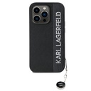 Apple iPhone 14 Pro Max Uyumlu Kılıf Karl Lagerfeld Orjinal Lisanslı Anahtarlıklı Taşlı KL Yazılı Saffiano Rhinestones Kapak - 7