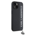 Apple iPhone 15 Uyumlu Kılıf Karl Lagerfeld Orjinal Lisanslı Anahtarlıklı Taşlı KL Yazılı Saffiano Rhinestones Kapak - 3