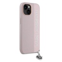 Apple iPhone 15 Uyumlu Kılıf Karl Lagerfeld Orjinal Lisanslı Anahtarlıklı Taşlı KL Yazılı Saffiano Rhinestones Kapak - 11