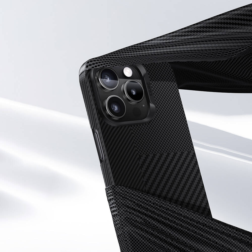 Apple iPhone 16 Kılıf Magsafe Şarj Özellikli Karbon Fiber Benks Montage ArmorAir Kevlar Kapak - 1
