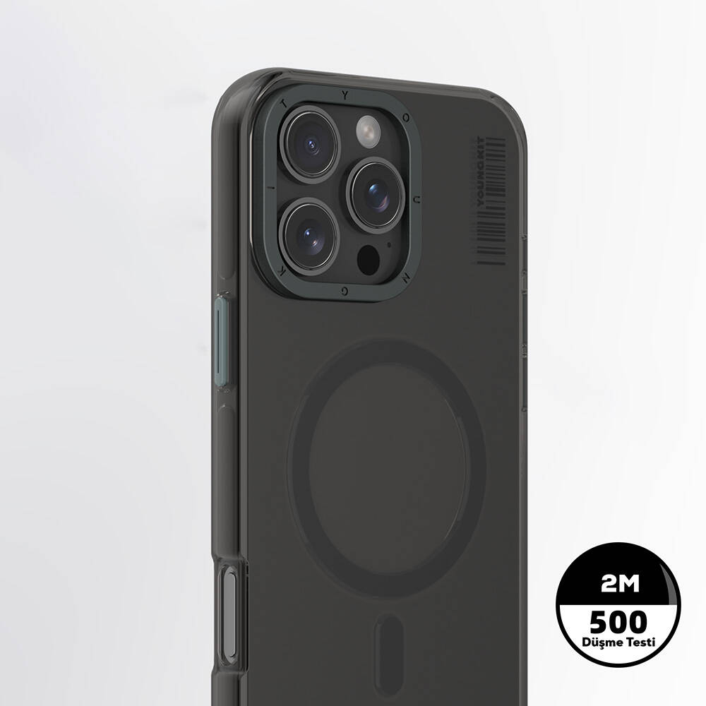 Apple iPhone 16 Pro Max Kılıf Magsafe Şarj Özellikli Şeffaf Youngkit Crystal Shield Serisi Kapak - 3