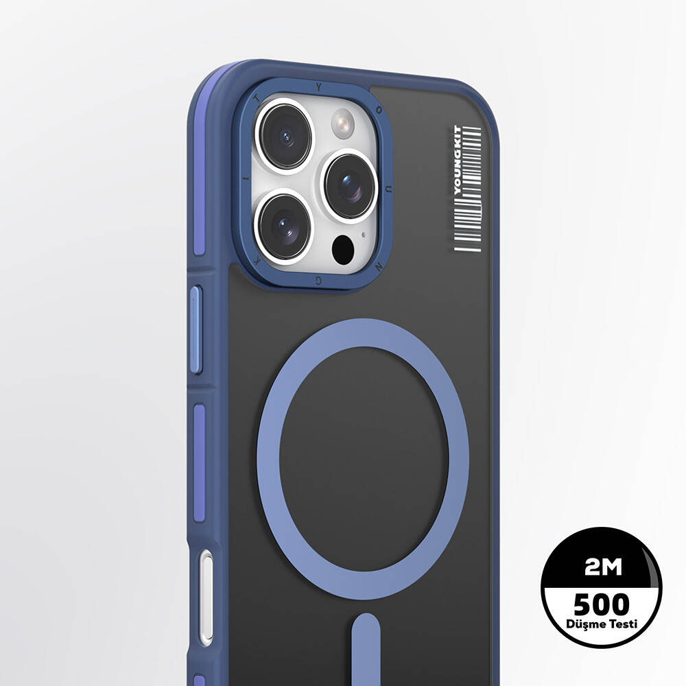 Apple iPhone 16 Pro Max Kılıf Magsafe Şarj Özellikli Youngkit Rock Sand Serisi Kapak - 6