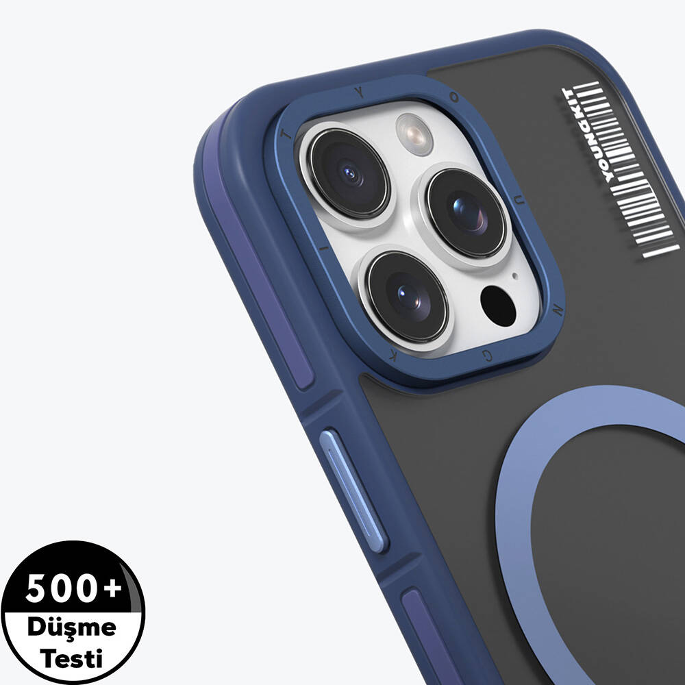 Apple iPhone 16 Pro Max Kılıf Magsafe Şarj Özellikli Youngkit Rock Sand Serisi Kapak - 7