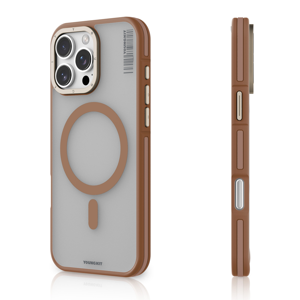 Apple iPhone 16 Pro Max Uyumlu Kılıf Magsafe Şarj Özellikli Youngkit Rock Sand Serisi Kapak - 4