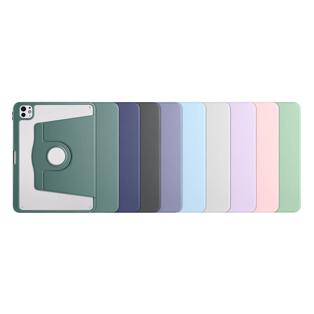 Apple iPad Pro 11 Uyumlu 2024 Kılıf Zore Termik Kalem Bölmeli Dönebilen Standlı Kılıf - 7