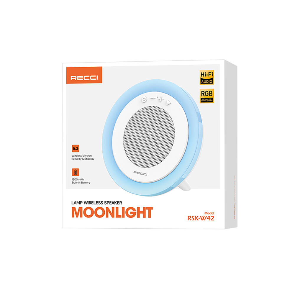 Recci RSK-W42 Moonlight Serisi RGB Işıklı Kablosuz Bluetooth v5.3 Hoparlör - 5