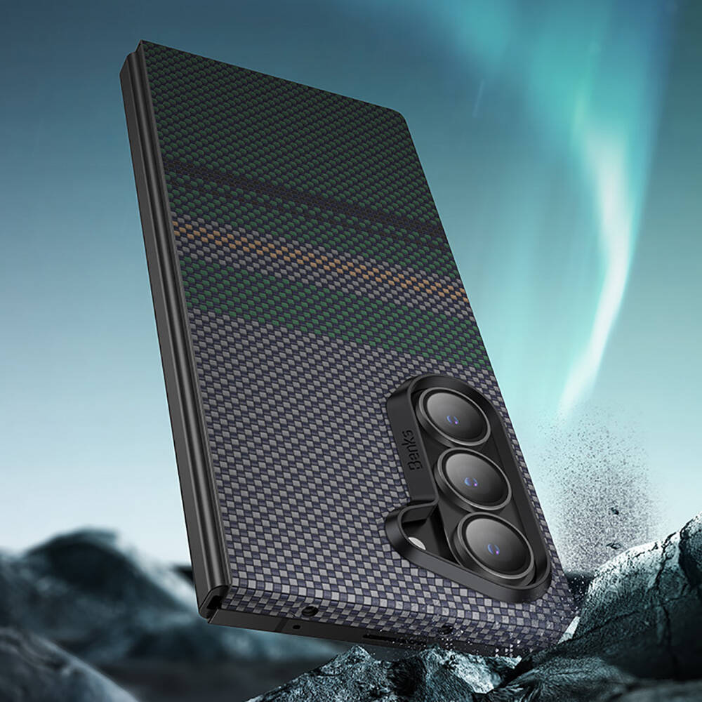 Samsung Galaxy Z Fold 6 Uyumlu Kılıf Karbon Fiber Tasarımlı Benks Aurora ArmorAir Kevlar Kapak - 7