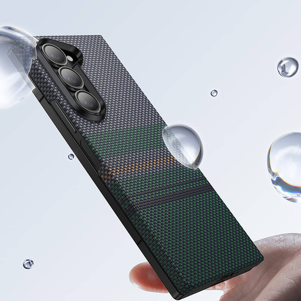 Samsung Galaxy Z Fold 6 Uyumlu Kılıf Karbon Fiber Tasarımlı Benks Aurora ArmorAir Kevlar Kapak - 9