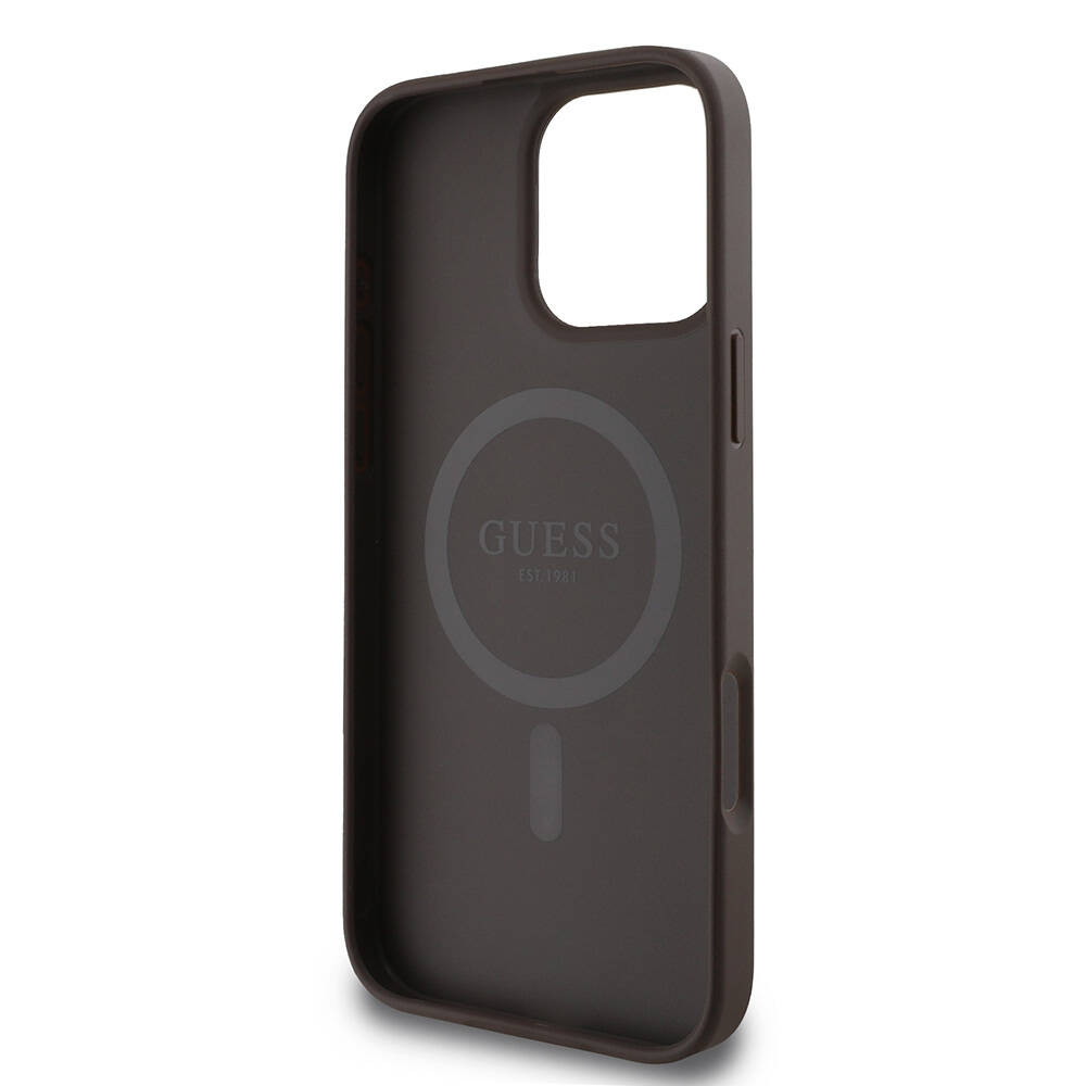 Apple iPhone 16 Pro Max Kılıf Guess Orjinal Lisanslı Magsafe Şarj Özellikli 4G Şerit Tasarımlı Printed Kapak - 20