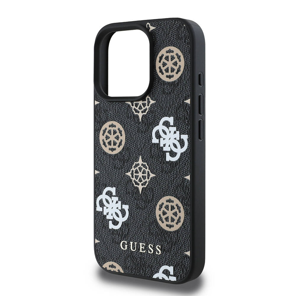 Apple iPhone 16 Pro Kılıf Guess Orjinal Lisanslı Magsafe Şarj Özellikli 4G Desenli Yazı Logolu Peony Kapak - 19