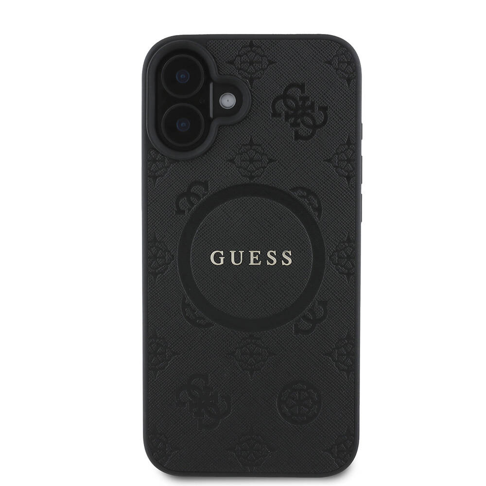 Apple iPhone 16 Plus Kılıf Guess Orjinal Lisanslı Magsafe Şarj Özellikli Yazı Logolu Saffiano Peony Kapak - 2