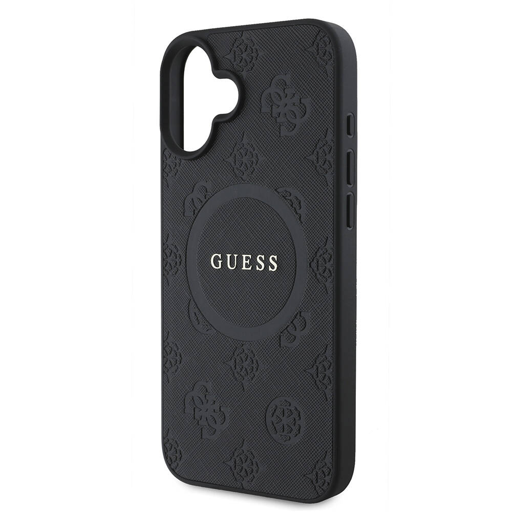 Apple iPhone 16 Plus Kılıf Guess Orjinal Lisanslı Magsafe Şarj Özellikli Yazı Logolu Saffiano Peony Kapak - 4
