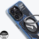 Apple iPhone 15 Pro Uyumlu Kılıf Magsafe Şarj Özellikli YoungKit 360° Standlı Starship Serisi Kapak - 8