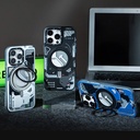 Apple iPhone 15 Pro Uyumlu Kılıf Magsafe Şarj Özellikli YoungKit 360° Standlı Starship Serisi Kapak - 11