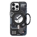 Apple iPhone 15 Pro Max Uyumlu Kılıf Magsafe Şarj Özellikli YoungKit 360° Standlı Starship Serisi Kapak - 1