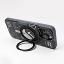 Apple iPhone 15 Pro Max Uyumlu Kılıf Magsafe Şarj Özellikli YoungKit 360° Standlı Starship Serisi Kapak - 6