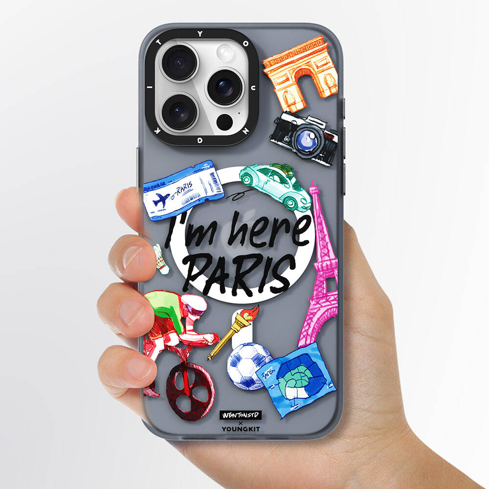 Apple iPhone 14 Pro Max Uyumlu Kılıf Magsafe Şarj Özellikli YoungKit in Paris Serisi Kapak - 3