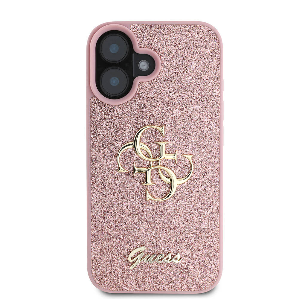 Apple iPhone 16 Plus Kılıf Guess Orjinal Lisanslı 4G Büyük Metal Logolu Glitter Kapak - 15