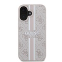 Apple iPhone 16 Uyumlu Kılıf Guess Orjinal Lisanslı Magsafe Şarj Özellikli 4G Şerit Tasarımlı Printed Kapak - 10