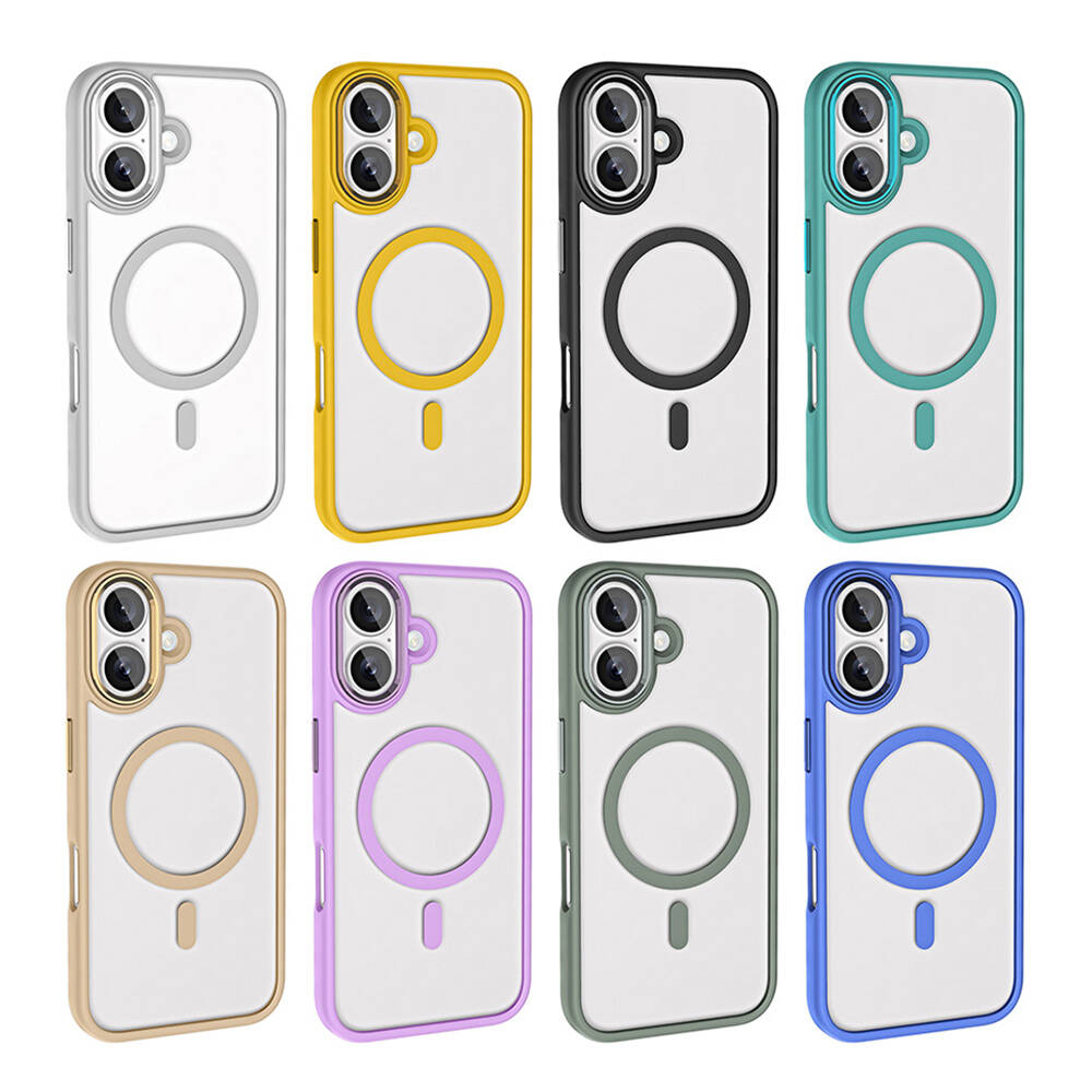 Apple iPhone 16 Kılıf Wireless Şarj Özellikli Zore Krom Magsafe Silikon Kapak - 11