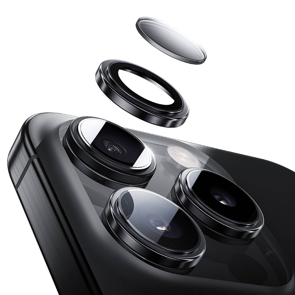 Apple iPhone 16 Pro Max Benks Parlama Önleyici Glass Warrior Metal Kamera Lens Koruyucu - 1