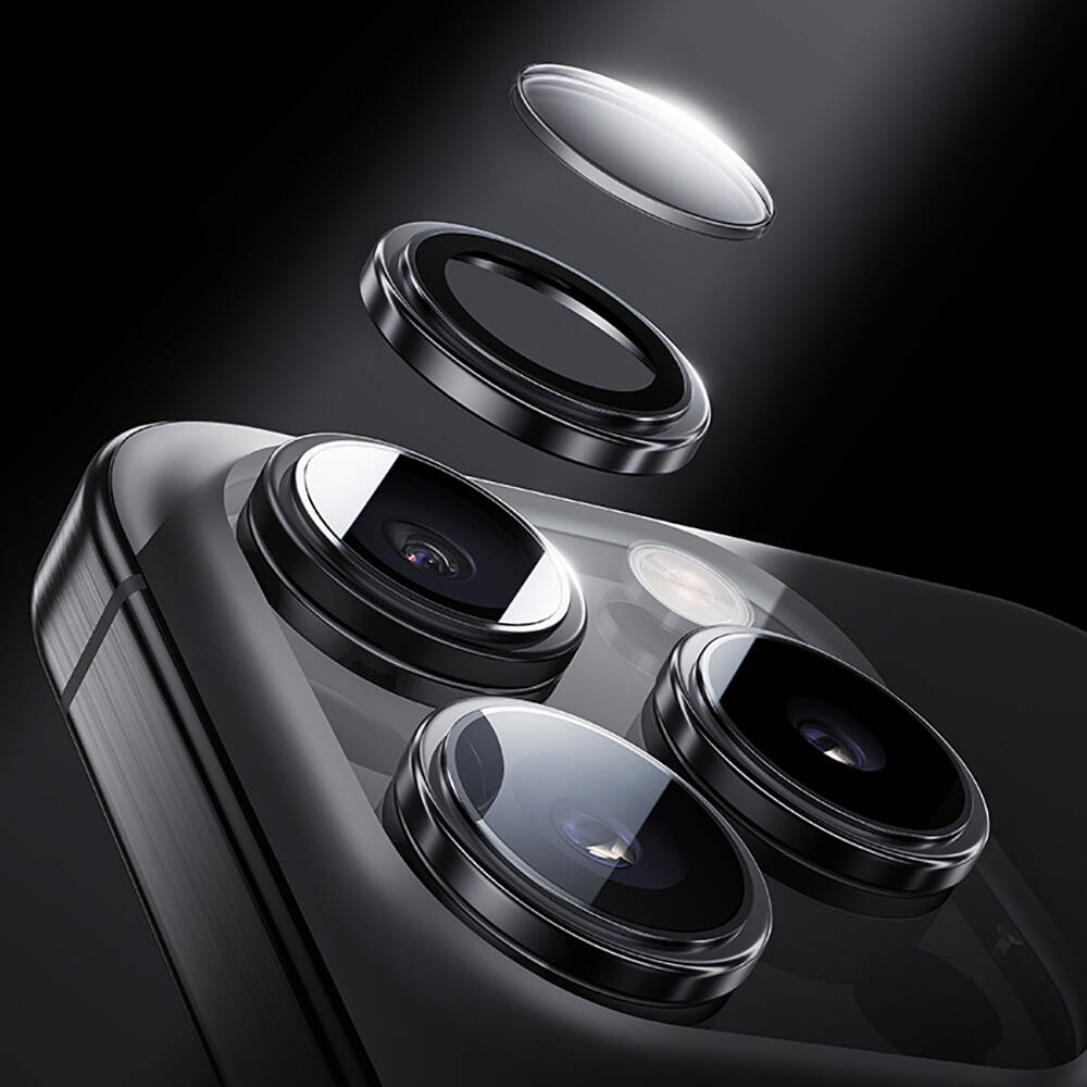 Apple iPhone 16 Pro Max Benks Parlama Önleyici Glass Warrior Metal Kamera Lens Koruyucu - 4