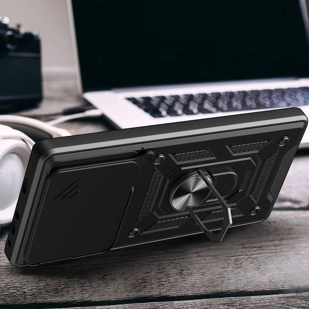 Huawei Pura 70 5G Kılıf Magnetik Standlı Kamera Korumalı Zore Sürgülü Vega Kapak - 7