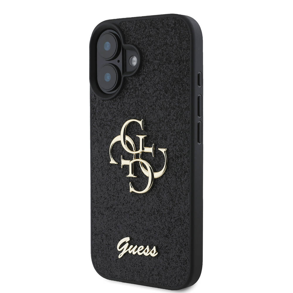 Apple iPhone 16 Kılıf Guess Orjinal Lisanslı 4G Büyük Metal Logolu Glitter Kapak - 1