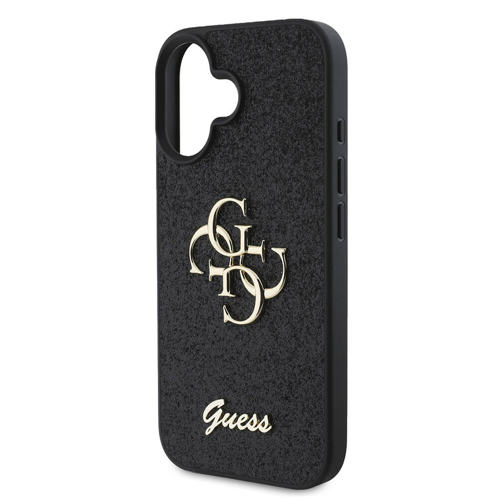 Apple iPhone 16 Kılıf Guess Orjinal Lisanslı 4G Büyük Metal Logolu Glitter Kapak - 5
