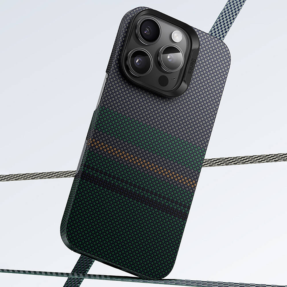 Apple iPhone 16 Kılıf Magsafe Şarj Özellikli Karbon Fiber Tasarımlı Benks Aurora ArmorAir Kevlar Kapak - 3