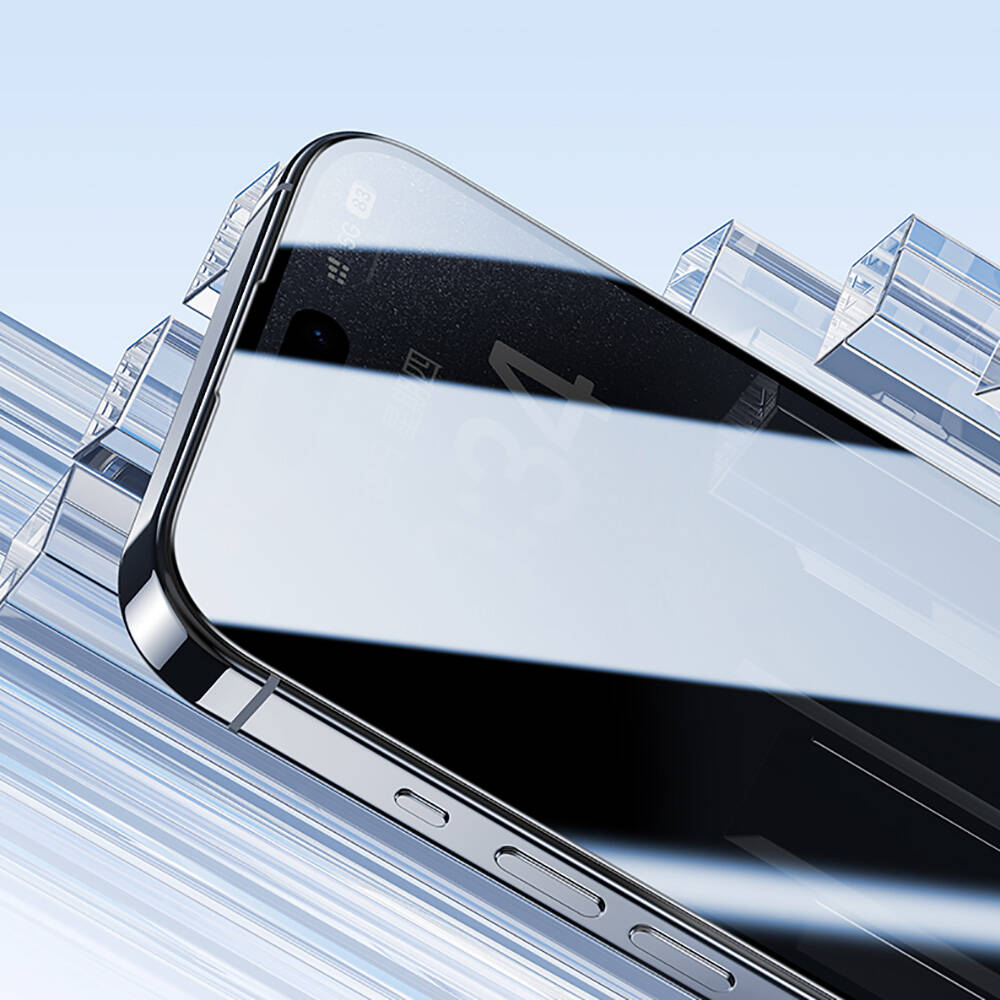Apple iPhone 15 Uyumlu Benks Ultra Shield 0.4mm Privacy Ekran Koruyucu + Kolay Uygulama Aparatlı - 6