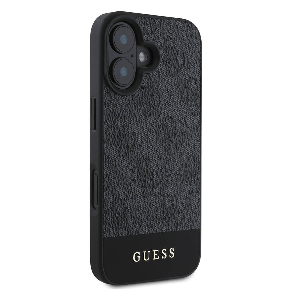 Apple iPhone 16 Plus Kılıf Guess Orjinal Lisanslı Magsafe Şarj Özellikli PU Deri Şerit Logo Dizaynlı Kapak - 8